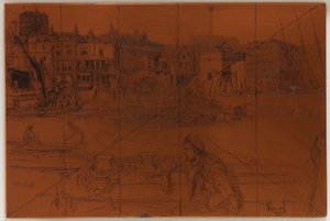 Etsplaat: Black Lion Wharf, 1859 door James Abbott McNeill Whistler