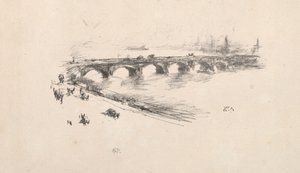 Avond, Little Waterloo Bridge, 1896 door James Abbott McNeill Whistler