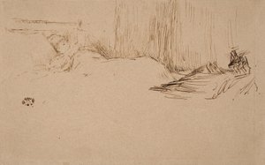 Meisje Lezend in Bed door James Abbott McNeill Whistler