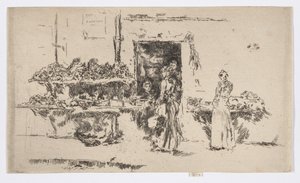 Groentewinkel, Parijs, ca. 1892-93 door James Abbott McNeill Whistler
