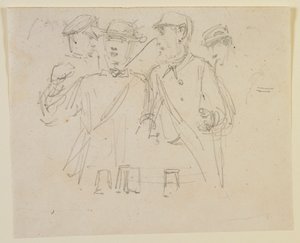 Groep van vier mannen, 1858 door James Abbott McNeill Whistler