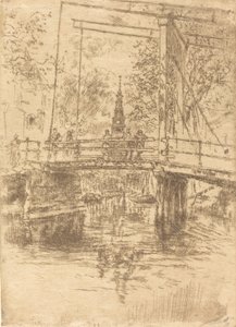 Kleine ophaalbrug, Amsterdam, 1889 door James Abbott McNeill Whistler