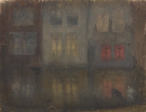 Nocturne: Zwart en Rood, Achterkanaal, Holland, 1882 door James Abbott McNeill Whistler