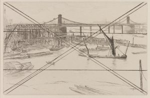 Oude Hungerford Bridge door James Abbott McNeill Whistler