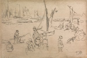 Portsmouth Kinderen, uit een set van twaalf etsen getiteld De Marine Review, 1887 door James Abbott McNeill Whistler