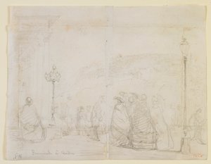 Promenade in Baden, 1858 door James Abbott McNeill Whistler