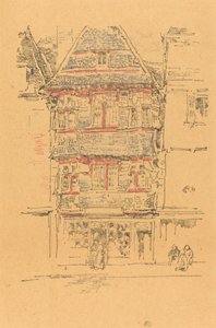 Rood Huis, Paimpol, 1893 door James Abbott McNeill Whistler