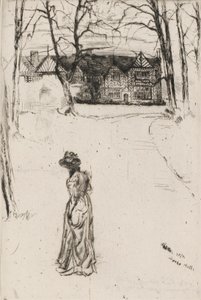Speke Hall: De Laan, 1870 door James Abbott McNeill Whistler