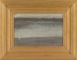 Symfonie in grijs: Vroege ochtend, Thames door James Abbott McNeill Whistler