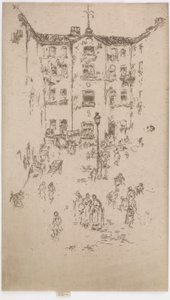 De Binnenplaats, Brussel, 1887 door James Abbott McNeill Whistler