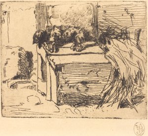 De hond op de kennel door James Abbott McNeill Whistler