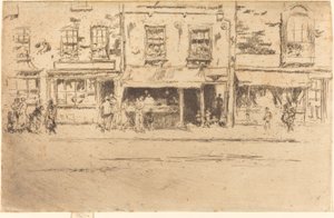 De viswinkel, drukke Chelsea, 1887