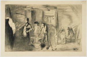 De smidse uit Zestien etsen van scènes aan de Theems en andere onderwerpen door James Abbott McNeill Whistler
