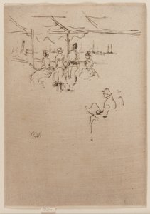 De aanlegsteiger, koeien, 1887 door James Abbott McNeill Whistler