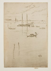 De Kleine Lagune, uit de Twaalf Etsen, ook bekend als de Eerste Venetië Set door James Abbott McNeill Whistler
