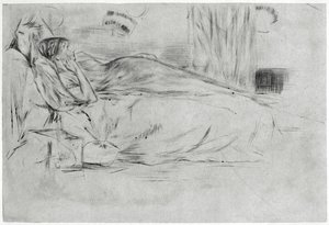 Het model, liggend, ca. 1864, 1904 door James Abbott McNeill Whistler