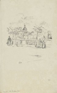 Het Pantheon, vanaf het terras van de Luxemburgse Tuinen