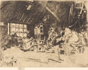 De smederij, ca. 1880 door James Abbott McNeill Whistler