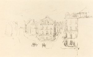 Proefschets: Grand Rue, Dieppe, ca. 1891 door James Abbott McNeill Whistler