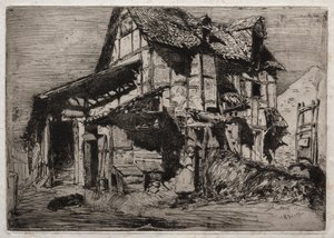 Twaalf etsen uit de natuur: Het onveilige pand, 1858