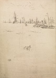 Bezoekersboot, uit een set van twaalf etsen getiteld The Naval Review, 1887