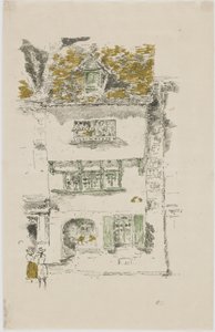 Geel Huis, Lannion, 1893 door James Abbott McNeill Whistler