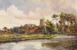 De Waveney bij Beccles, met de Kerk van St. Michael door James Aumonier
