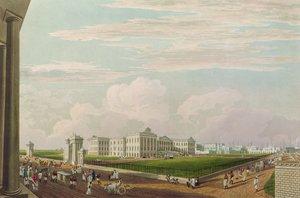 Een uitzicht op Government House, Calcutta, 1826, gegraveerd door Robert Havell de Jongere door James Baillie Fraser