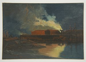 Bristol-rellen: Verbranding van de nieuwe gevangenis door James Baker Pyne