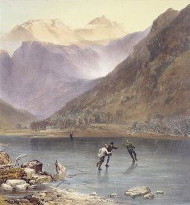 Brothers Water, detail van schaatsers, uit Het Engelse Merengebied