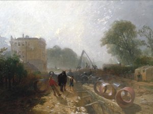 Laying Monster Tubes from the New River, c1820-1870