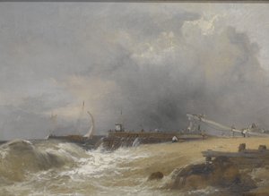 Littlehampton Pier aan de Sussex Kust, c.1842 door James Baker Pyne