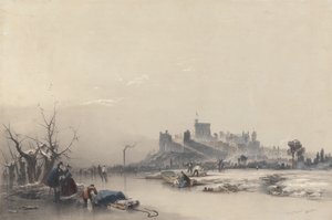 Windsor Castle vanaf de bevroren rivier tijdens de grote vorst door James Baker Pyne