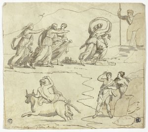 Antiek mozaïek in het Barberini Paleis door James Barry