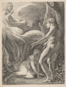 De ontdekking van Adam en Eva na de zondeval