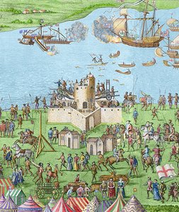 Het zinken van de Mary Rose tijdens de Slag bij de Solent, 1545, 1778 door James Basire