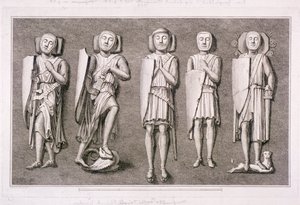Vijf Beeltenissen van Ridders uit Temple Church, Londen