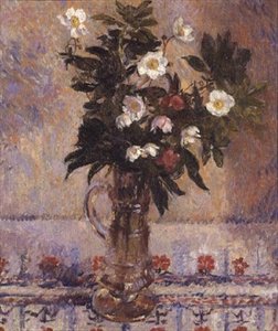 Bloemen in een Glazen Vaas door James Bolivar Manson