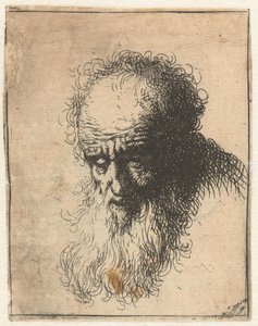 Buste van een oude man met een vloeiende baard: het hoofd naar voren gebogen: linkerschouder onbeschaduwd door James Bretherton