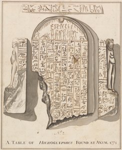 Nr. 2. Een tabel van hiërogliefen gevonden in Axum door James Bruce