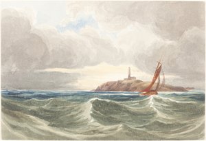 Zeegezicht met Vuurtoren door James Bulwer