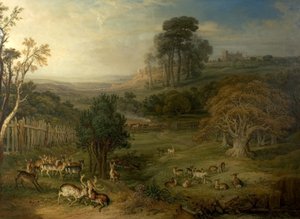 Een Dauwachtige Ochtend (Het Duel van de Herten), 1849 door James Charles Ward