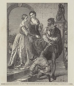 Het vertrek van de Chevalier Bayard uit Brescia door James Clarke Hook