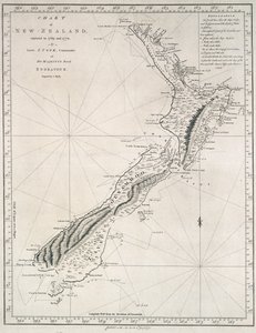Kaart van Nieuw-Zeeland, verkend in 1769 en 1770 door luitenant J. Cook, commandant van Zijne Majesteits Bark Endeavour door James Cook