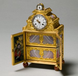 Miniatuurkast met horloge, ca. 1770-75