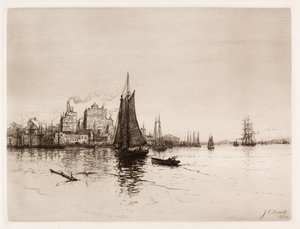 Havenscène, 1884 door James Craig Nicoll