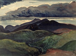 De Donkere Bergen (Brecon Beacons) door James Dickson Innes