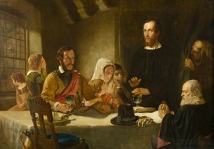 George Wishart op weg naar executie, het sacrament voor de eerste keer in Schotland na de protestantse hervorming door James Drummond