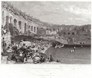 Amfitheater in Nîmes door James Duffield Harding