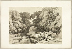 Es en Els aan de Greta, uit Het Park en het Bos door James Duffield Harding